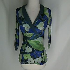 Sweet Pea Stacy Frati Nylon Mesh Floral Top XL or